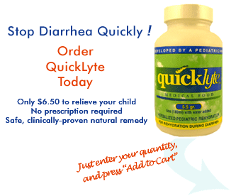 Order QuickLyte to sooth your child's diarrhea.